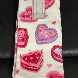 Cupcakes and Cashmere Valentines Kitchen Towels, Set of 3 Heart Cakes Towels
